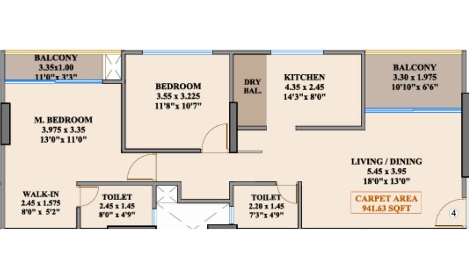 Kimaya-One-Children-2BHK-942sqft-Unit-Plan