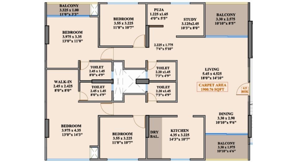Kimaya-One-Children-4BHK-1900sqft-Unit-Plan