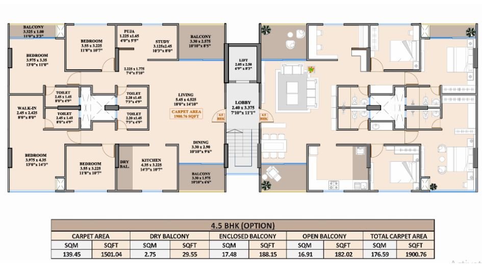 Kimaya-One-Children-Typical-Floor-Plan-4BHK